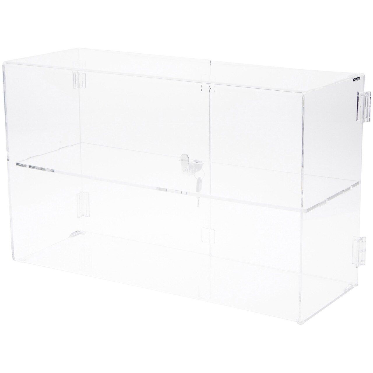 Plymor Clear Acrylic Rectangular Locking Display Case, 1 Shelf